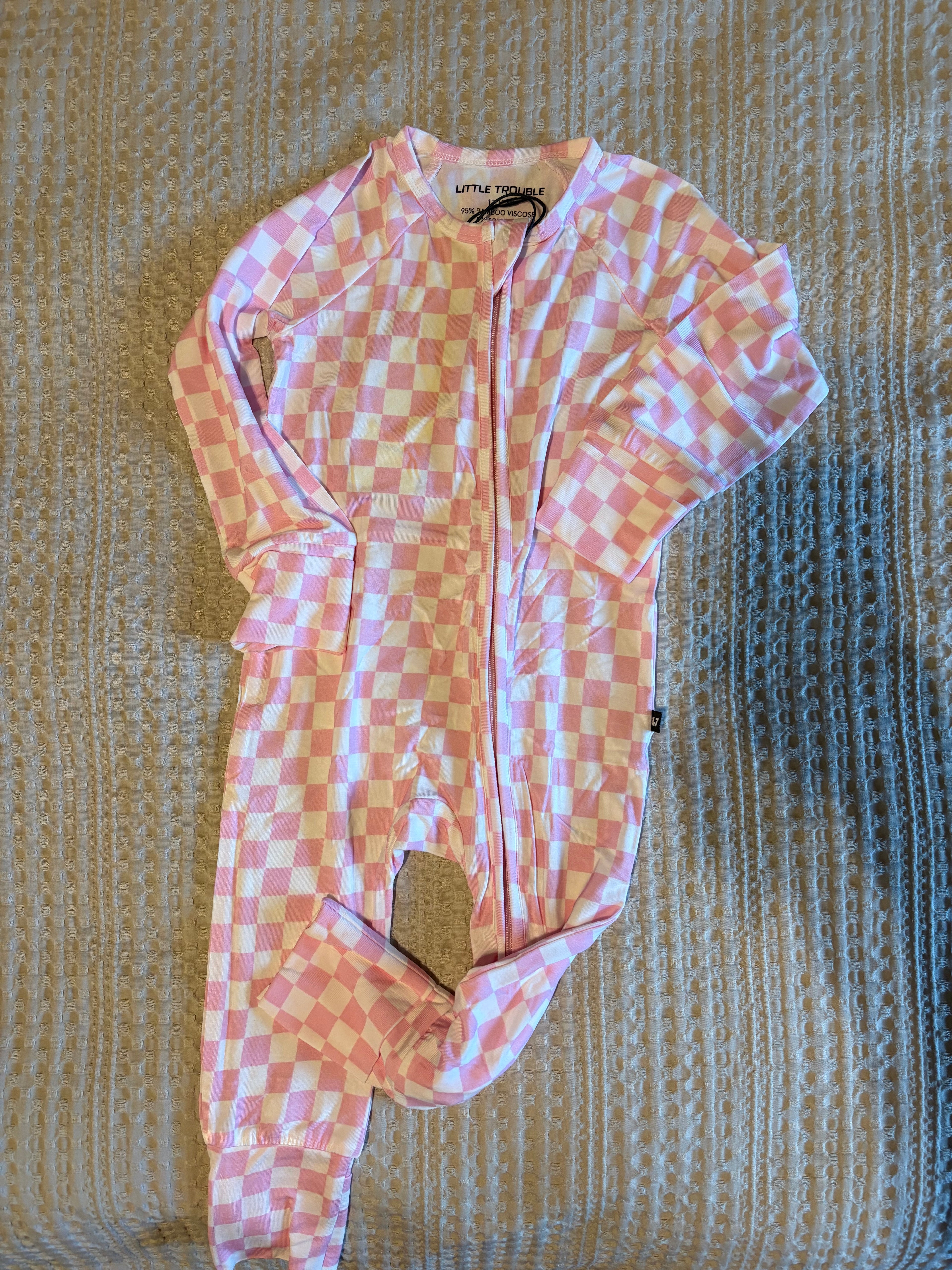 Pink Checkered Bamboo Jammies