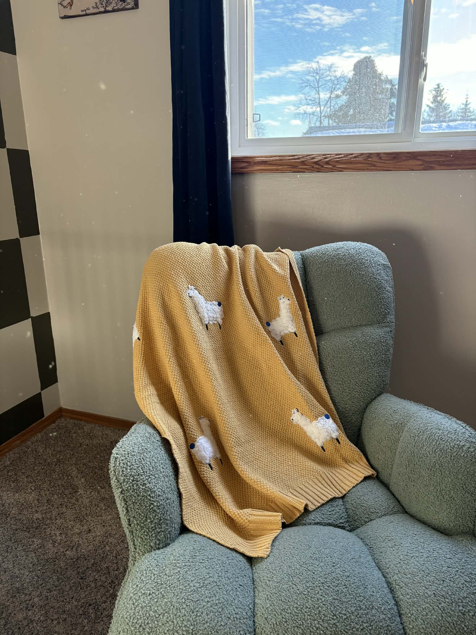Knit Llama Blanket