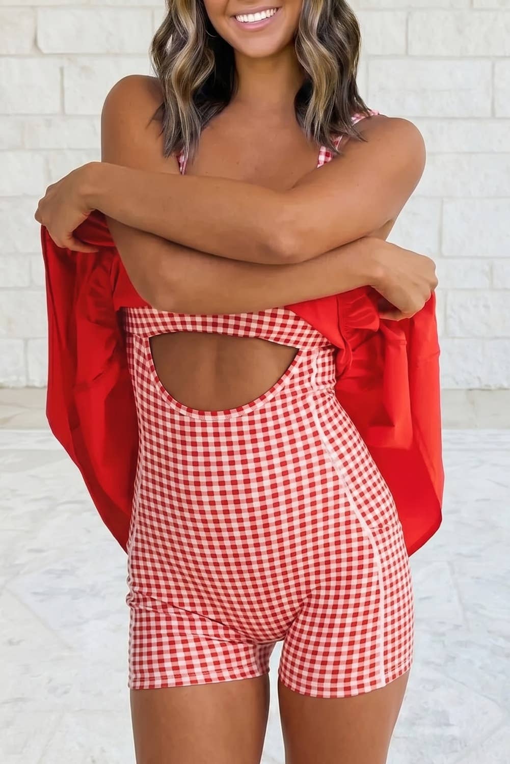 Red Gingham Mini Dress
