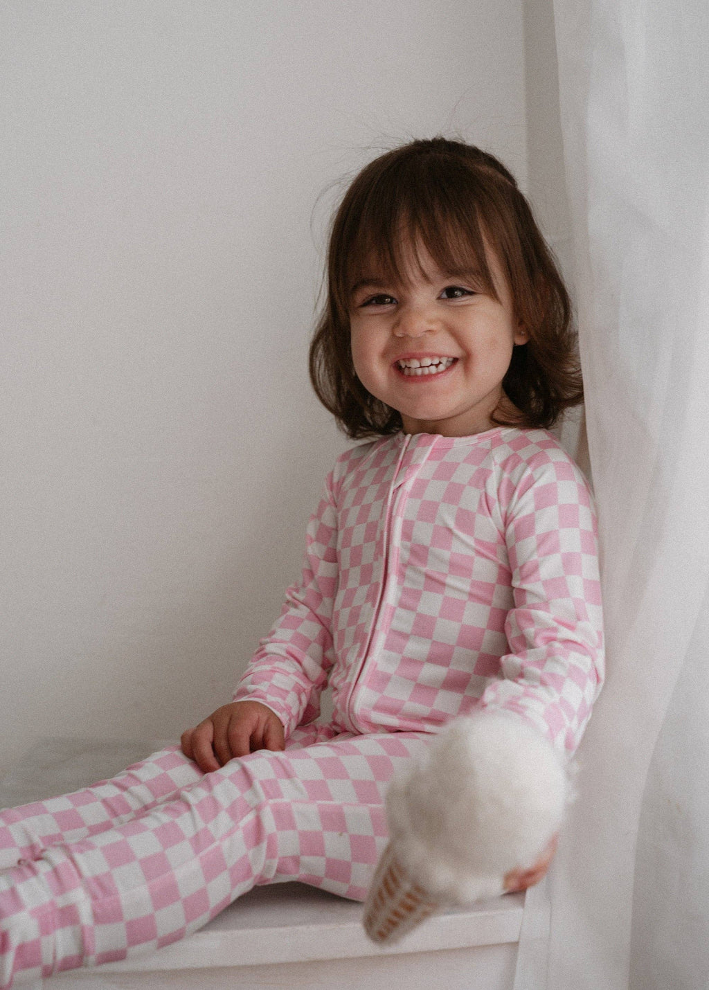 Pink Checkered Bamboo Jammies