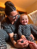 Women's Grey Checker Bamboo Set