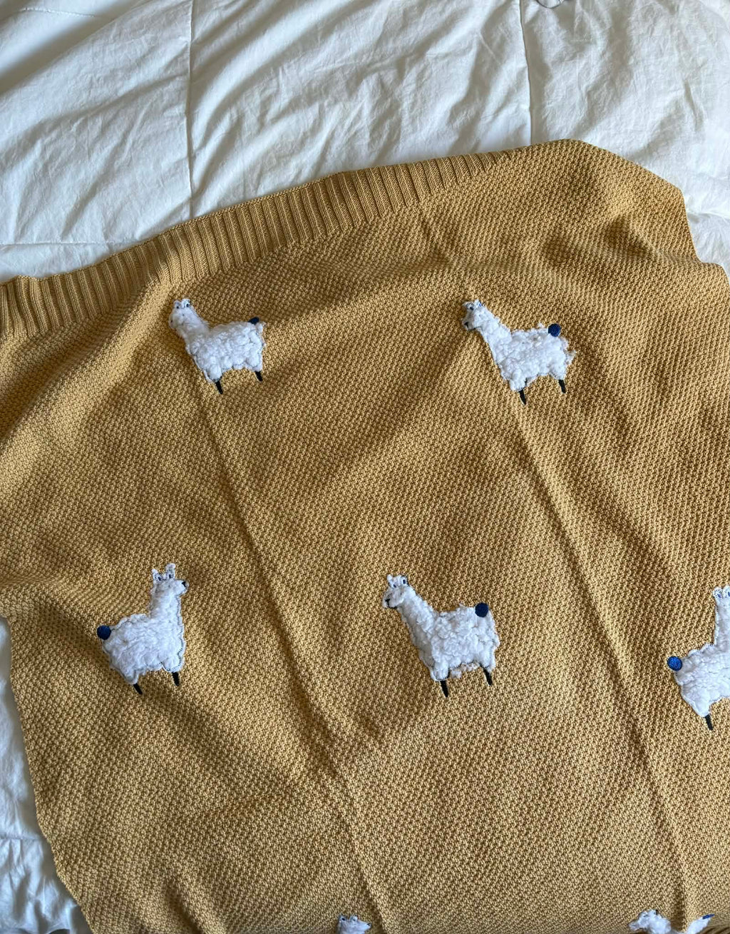 Knit Llama Blanket