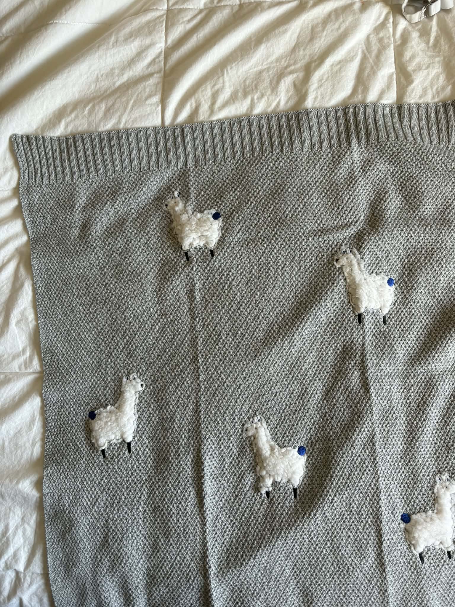 Knit Llama Blanket